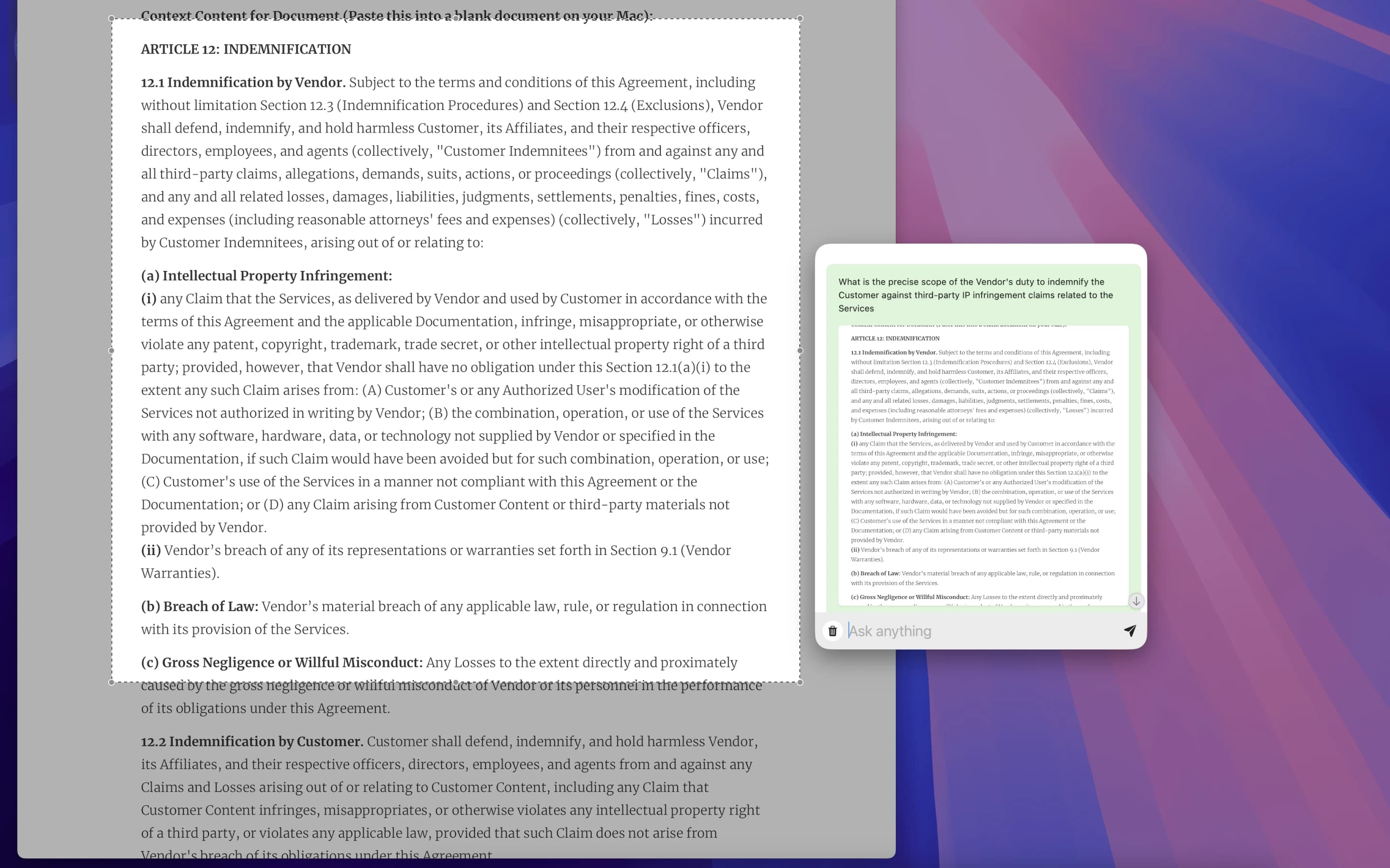 Answers AI in Action: Explaining Complex Legal Clauses On-Screen with MacCopilot